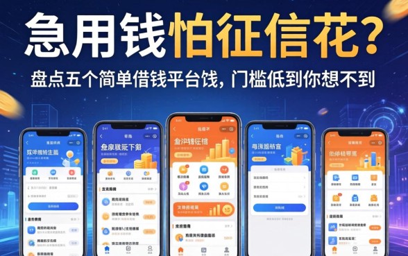 急用钱怕征信花？盘点五个简单借钱平台软件，门槛低到你想不到