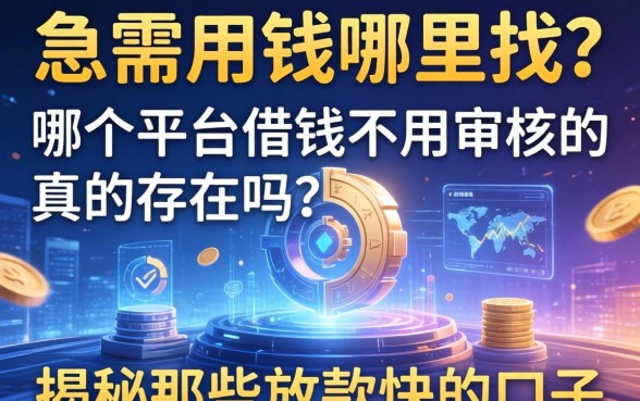 急需用钱哪里找？哪个平台借钱不用审核的真的存在吗？揭秘那些放款快的口子