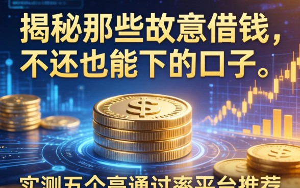 揭秘那些故意借钱不还也能下的口子，实测五个高通过率平台推荐
