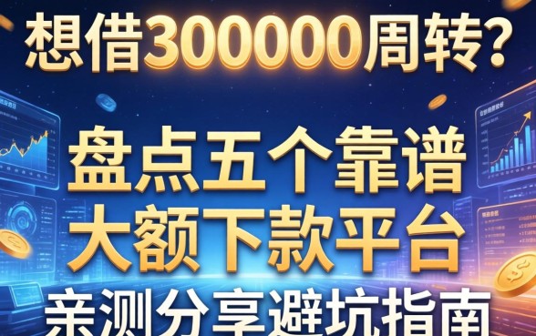 想借300000周转？盘点五个靠谱大额下款平台，亲测分享避坑指南