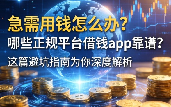 急需用钱怎么办？哪些正规平台借钱app靠谱？这篇避坑指南为你深度解析