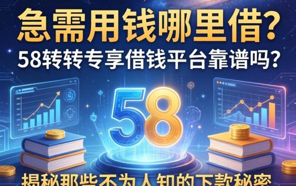 急需用钱哪里借？58转转专享借钱平台靠谱吗？揭秘那些不为人知的下款秘密