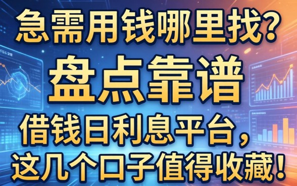 急需用钱哪里找?盘点靠谱的借钱日利息平台,这几个口子值得收藏!