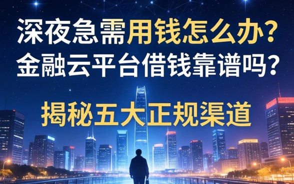 深夜急需用钱怎么办？金融云平台借钱靠谱吗？揭秘五大正规渠道