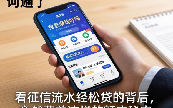 我翻遍了手机里那些借钱好吗的软件，发现不看征信流水轻松贷的背后，竟然藏着这样的额度秘密
