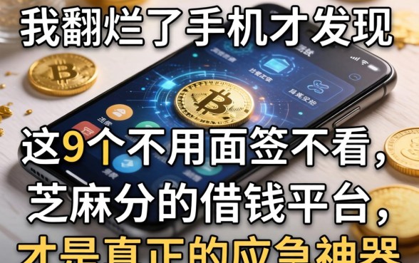 我翻烂了手机才发现，这9个不用面签不看芝麻分的借钱平台，才是真正的应急神器