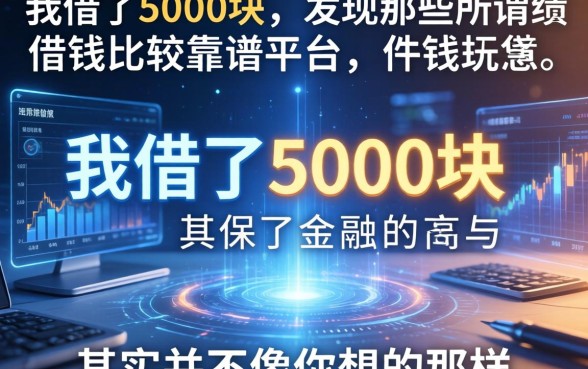 我借了5000块，发现那些所谓借钱比较靠谱的平台，其实并不像你想的那样