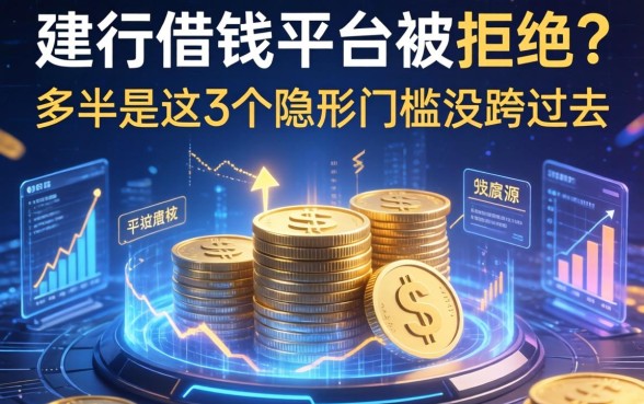 建行借钱平台被拒？多半是这3个隐形门槛没跨过去