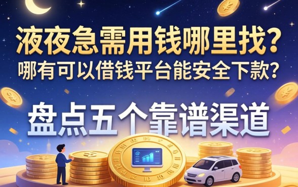 深夜急需用钱哪里找？哪有可以借钱平台能安全下款？盘点五个靠谱渠道