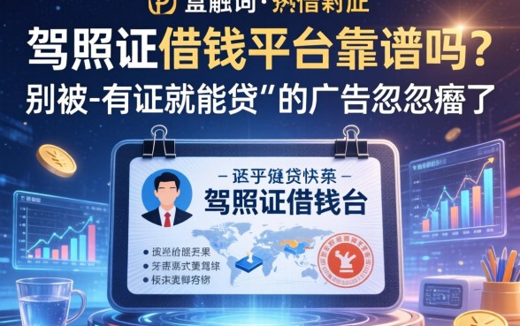 驾照借钱平台靠谱吗？别被-有证就能贷-的广告忽悠瘸了