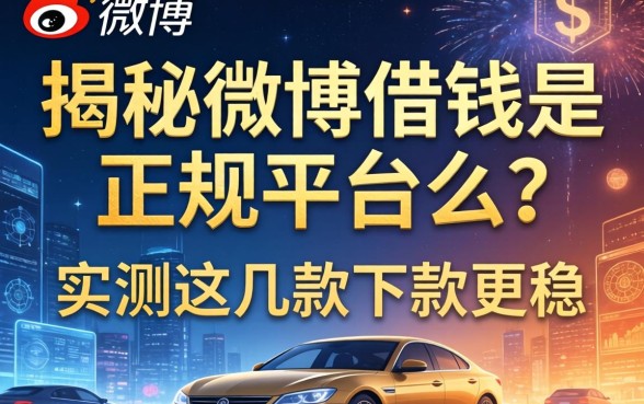 揭秘微博借钱是正规平台么？实测这几款下款更稳