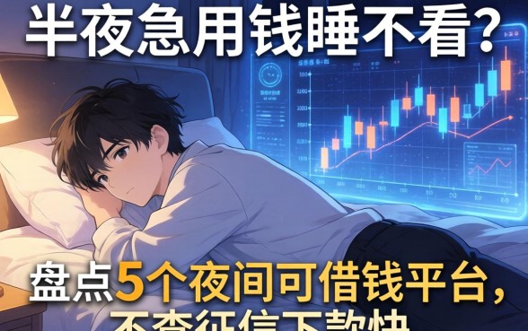 半夜急用钱睡不着？盘点5个夜间可借钱平台，不查征信下款快