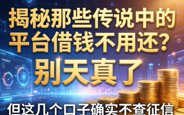揭秘那些传说中的平台借钱不用还？别天真了，但这几个口子确实不查征信