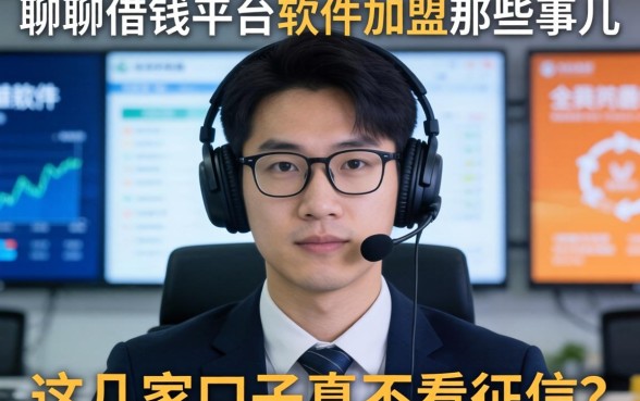 聊聊借钱平台软件加盟那些事儿，这几家口子真不看征信？