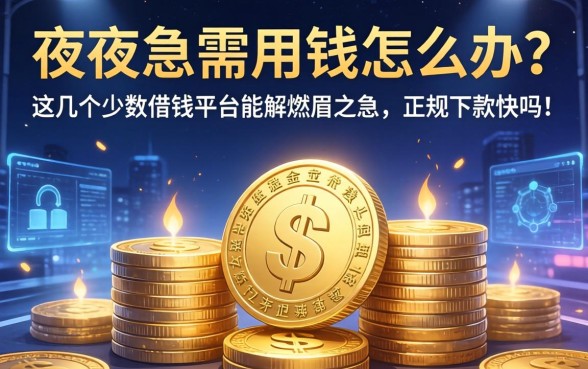 深夜急需用钱怎么办？这几个少数借钱平台能解燃眉之急，正规下款快吗？
