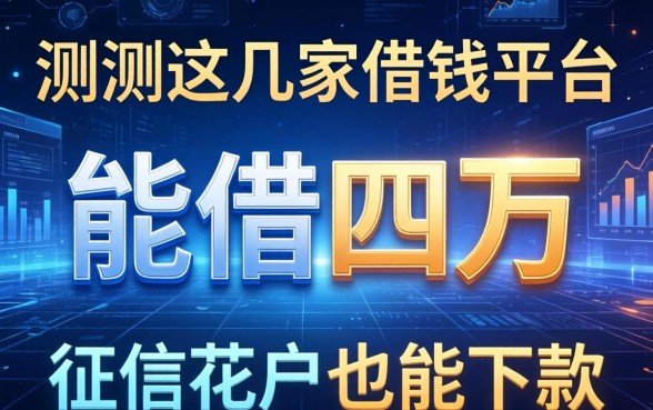 实测这几家借钱平台能借四万，征信花户也能下款