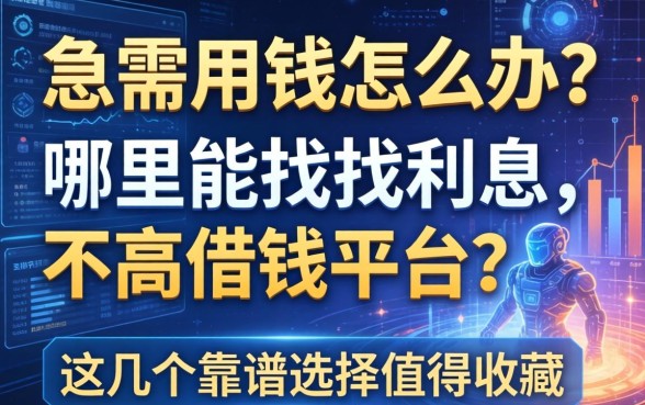 急需用钱怎么办？哪里能找到利息不高借钱平台？这几个靠谱选择值得收藏