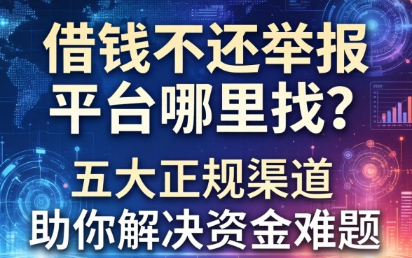 借钱不还举报平台哪里找？五大正规渠道助你解决资金难题