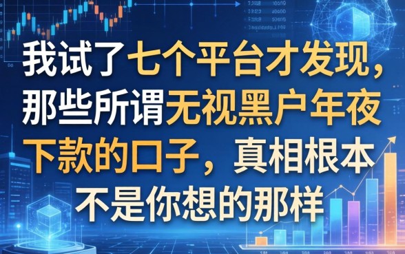 我试了七个平台才发现，那些所谓无视黑户半夜下款的口子，真相根本不是你想的那样