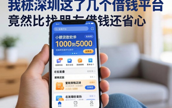 我在深圳试了几个借钱平台，发现1000到5000的小额贷款软件竟然比找朋友借钱还省心