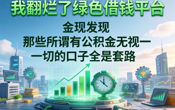 我翻烂了绿色借钱平台，发现那些所谓有公积金无视一切的口子全是套路