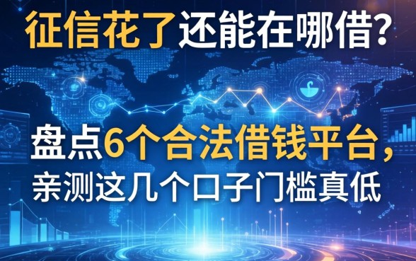 征信花了还能在哪借？盘点6个合法借钱平台，亲测这几个口子门槛真低