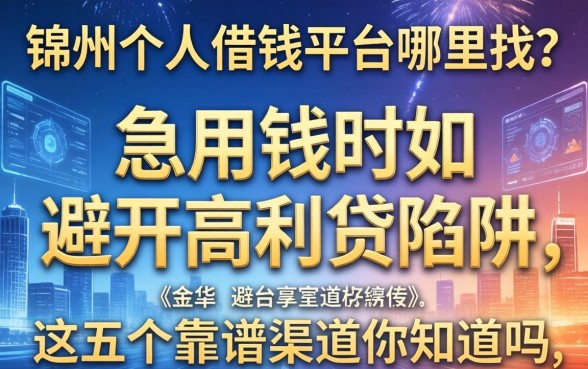 锦州个人借钱平台哪里找？急用钱时如何避开高利贷陷阱，这五个靠谱渠道你知道吗？