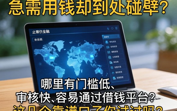 急需用钱却到处碰壁？哪里有门槛低、审核快的容易通过借钱平台？这几个靠谱口子你试过吗？