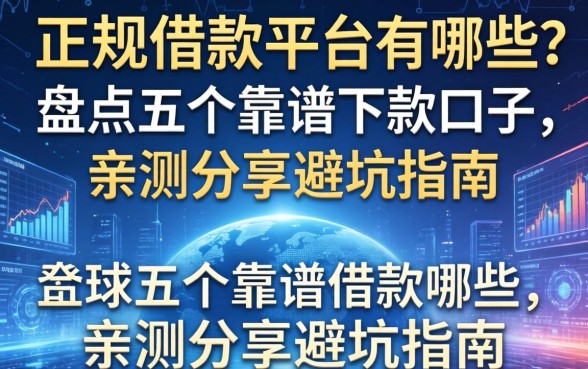 正规借款平台有哪些？盘点五个靠谱下款口子，亲测分享避坑指南