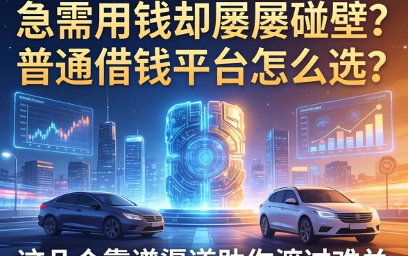 急需用钱却屡屡碰壁？普通借钱平台怎么选？这几个靠谱渠道助你渡过难关