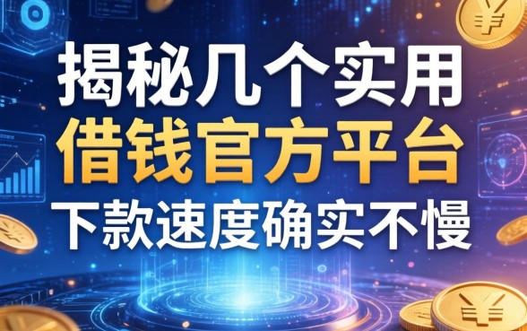 揭秘几个实用的借钱官方平台，下款速度确实不慢