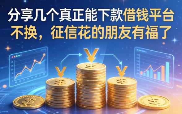 分享几个真正能下款的借钱平台不换，征信花的朋友有福了