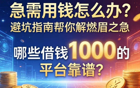 急需用钱怎么办？哪些借钱1000的平台靠谱？这篇避坑指南帮你解燃眉之急
