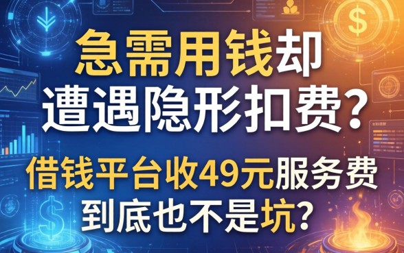 急需用钱却遭遇隐形扣费？借钱平台收49元服务费到底是不是坑？