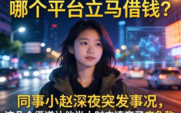哪个平台立马借钱?同事小赵深夜突发状况,这几个渠道让他半小时内凑齐了应急款
