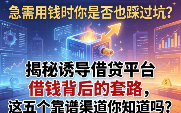 急需用钱时你是否也踩过坑？揭秘诱导借贷平台借钱背后的套路，这五个靠谱渠道你知道吗？