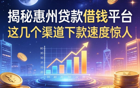 揭秘惠州贷款借钱平台：这几个渠道下款速度惊人