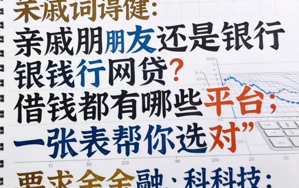 亲戚朋友还是银行网贷？借钱都有哪些平台，一张表帮你选对