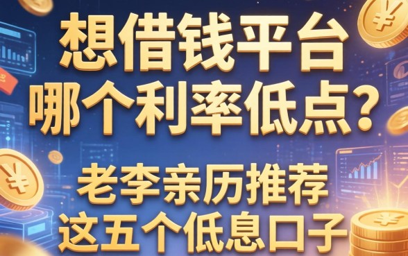 想借钱平台哪个利率低点？老李亲历推荐这五个低息口子
