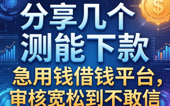 分享几个实测能下款的急用钱借钱平台，审核宽松到不敢信