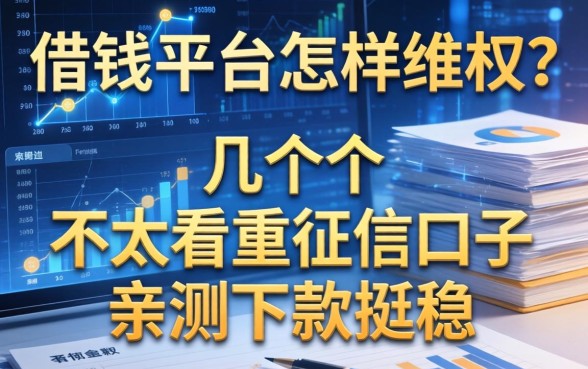 借钱平台怎样维权？分享几个不太看重征信的口子，亲测下款挺稳