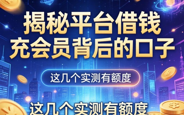 揭秘平台借钱充会员背后的口子，这几个实测有额度