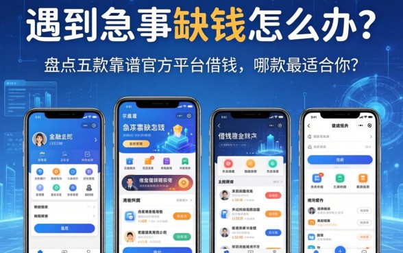 遇到急事缺钱怎么办？盘点五款靠谱的官方平台借钱软件，哪款最适合你？