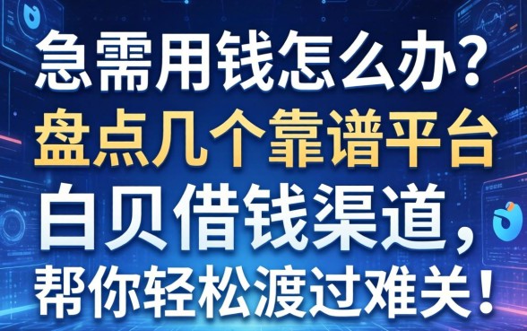 急需用钱怎么办？盘点几个靠谱的平台白条借钱渠道，帮你轻松渡过难关！