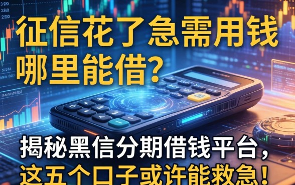 征信花了急需用钱哪里能借？揭秘黑户分期借钱平台，这五个口子或许能救急！