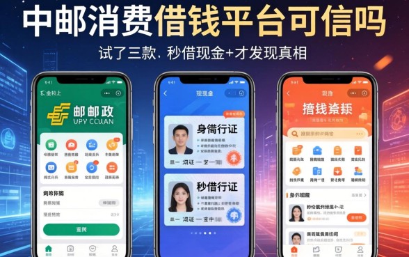 中邮消费借钱平台可信吗,我试了三款手机身份证秒借现金的软件才发现真相