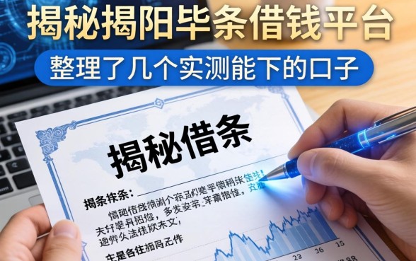 揭秘揭阳借条借钱平台：整理了几个实测能下的口子