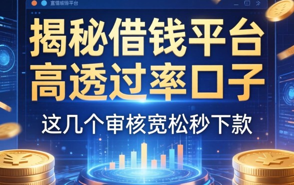 揭秘借钱平台高通过率的口子，这几个审核宽松秒下款