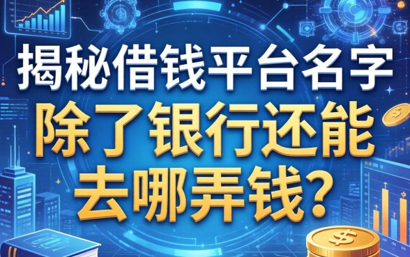 揭秘借钱平台名字：除了银行还能去哪弄钱？