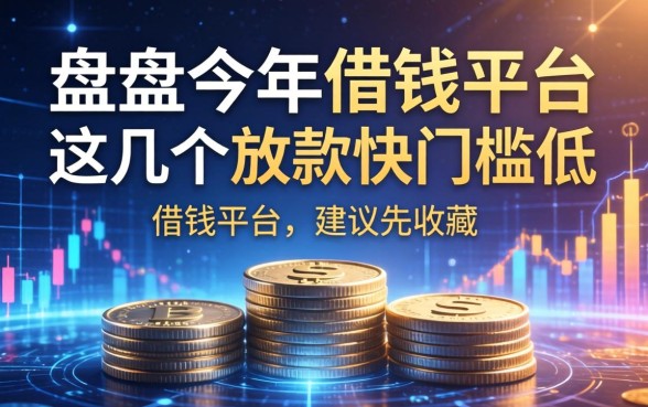 盘点今年借钱平台：这几个放款快门槛低，建议先收藏